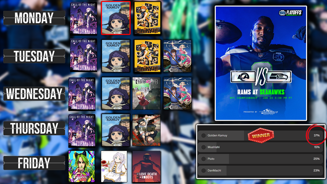 Anime Schedule 1/19 - 1/23