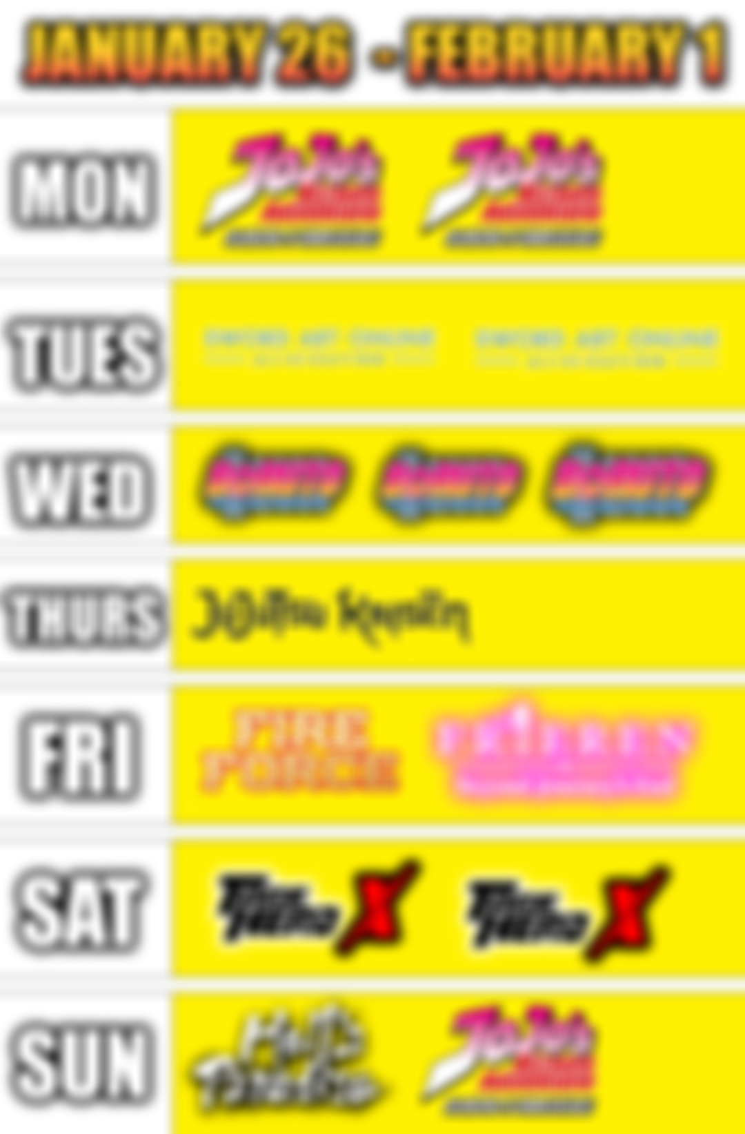 🔥PATREON SCHEDULE: January 26 - February 1🔥