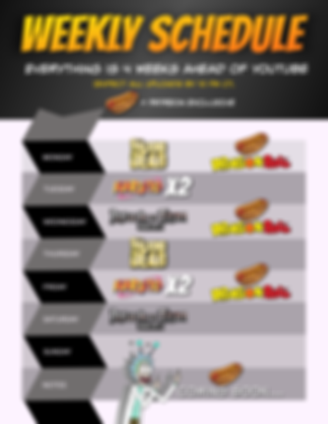 Weekly Schedule - PLEASE READ